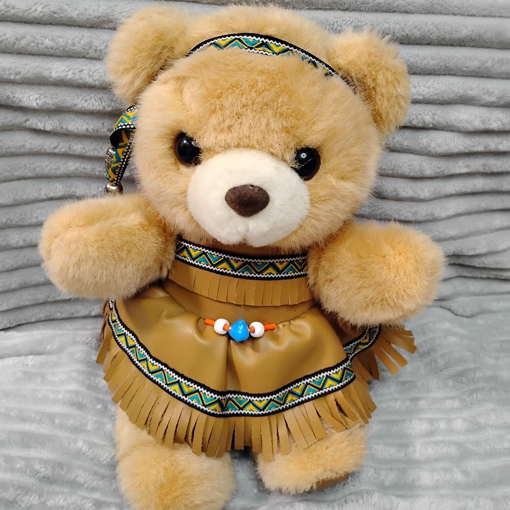 Dandee Pocahontas  Anniversary Plush Teddy Bear 10" 1995 Vintage